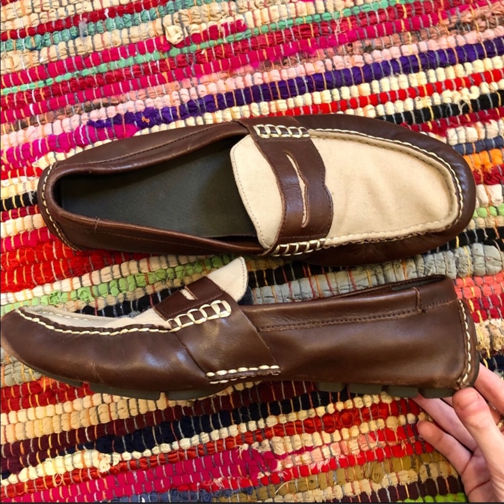 polo ralph lauren dark brown telly leather loafers